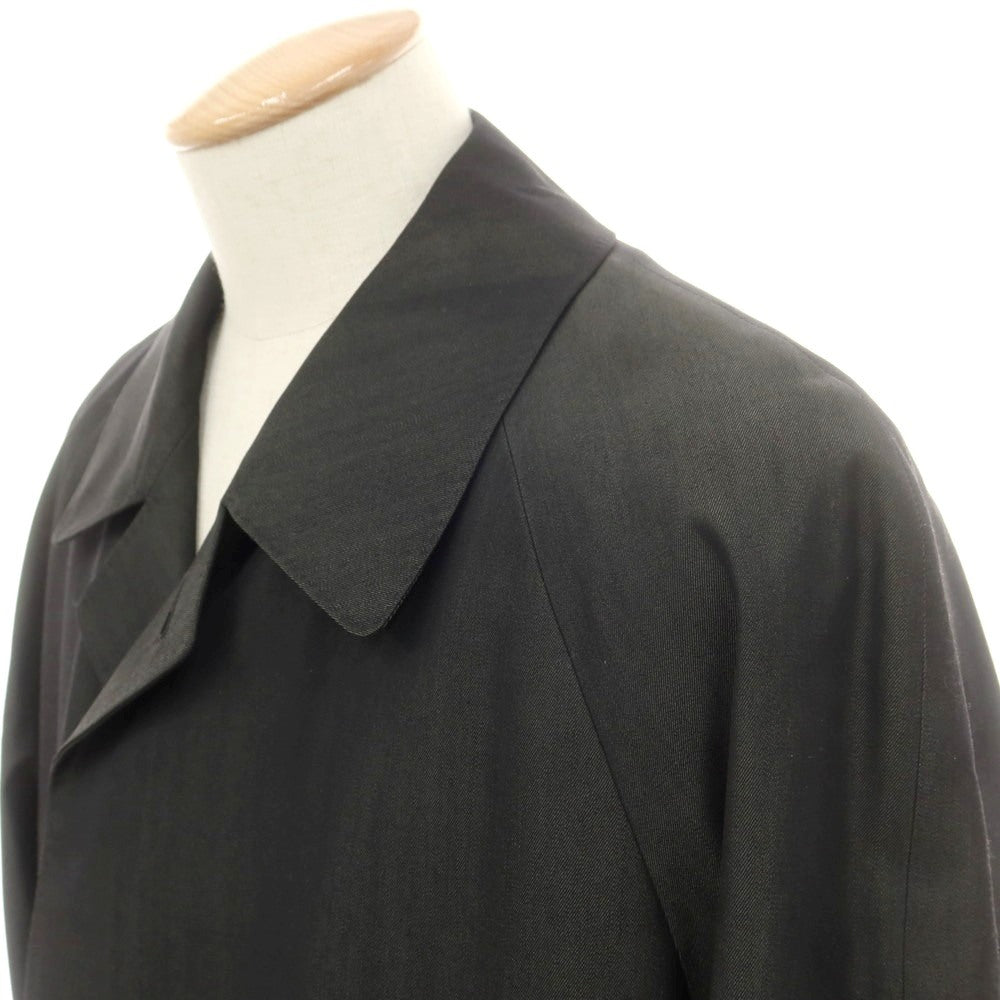 【中古】バーバリーロンドン BURBERRY LONDON ウールシルク ステンカラーコート ブラックカーキ【 90-165-4 】【 状態ランクB 】【 メンズ 】