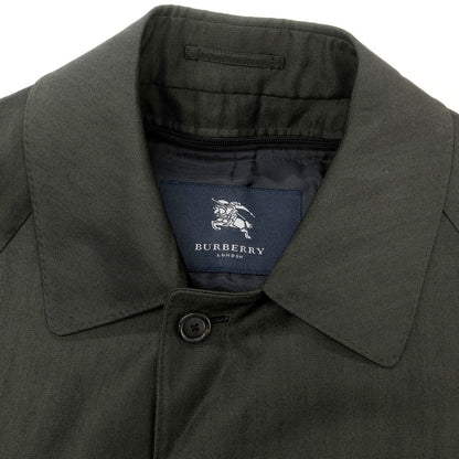 【中古】バーバリーロンドン BURBERRY LONDON ウールシルク ステンカラーコート ブラックカーキ【 90-165-4 】【 状態ランクB 】【 メンズ 】