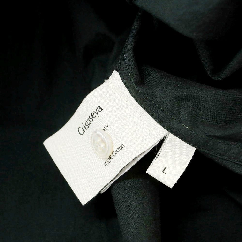 [Used] CristaSeya Cotton Band Collar Casual Shirt Dark Green [L] [Condition Rank C] [Men&