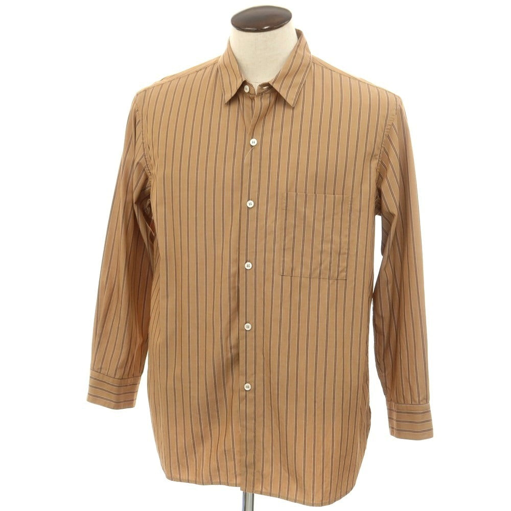 [Used] CristaSeya Cotton Striped Regular Collar Casual Shirt Light Brown [L] [Condition Rank B] [Men&