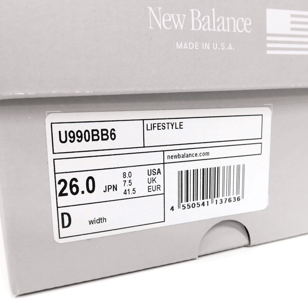 【中古】ニューバランス NEW BALANCE U990BB6 スニーカー ブラック【 26cm 】【 状態ランクA 】【 メンズ 】