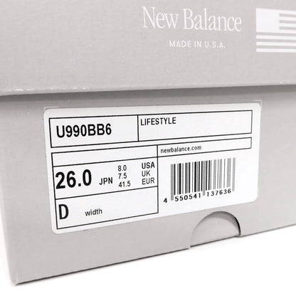 【中古】ニューバランス NEW BALANCE U990BB6 スニーカー ブラック【 26cm 】【 状態ランクA 】【 メンズ 】