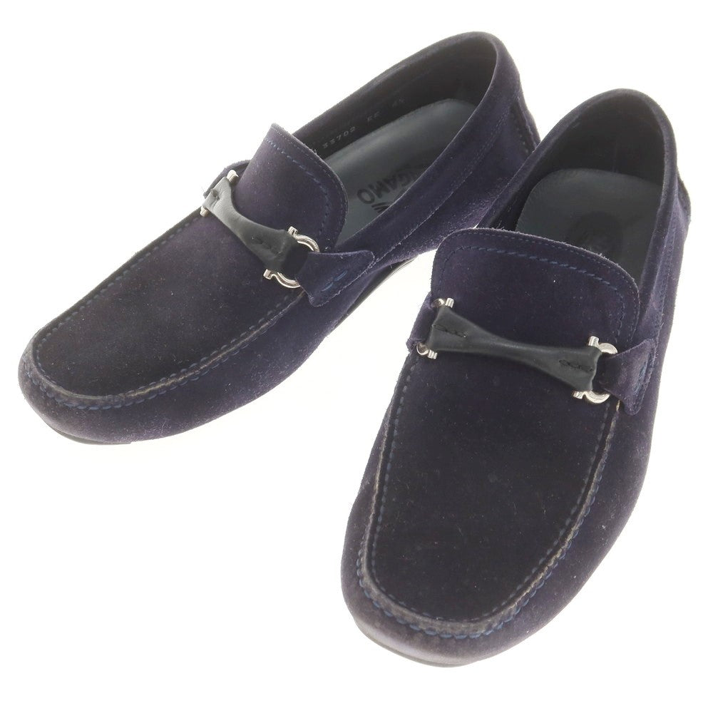 [Used] Salvatore Ferragamo Suede Driving Shoes Navy [6 1/2 E] [Condition Rank C] [Men&