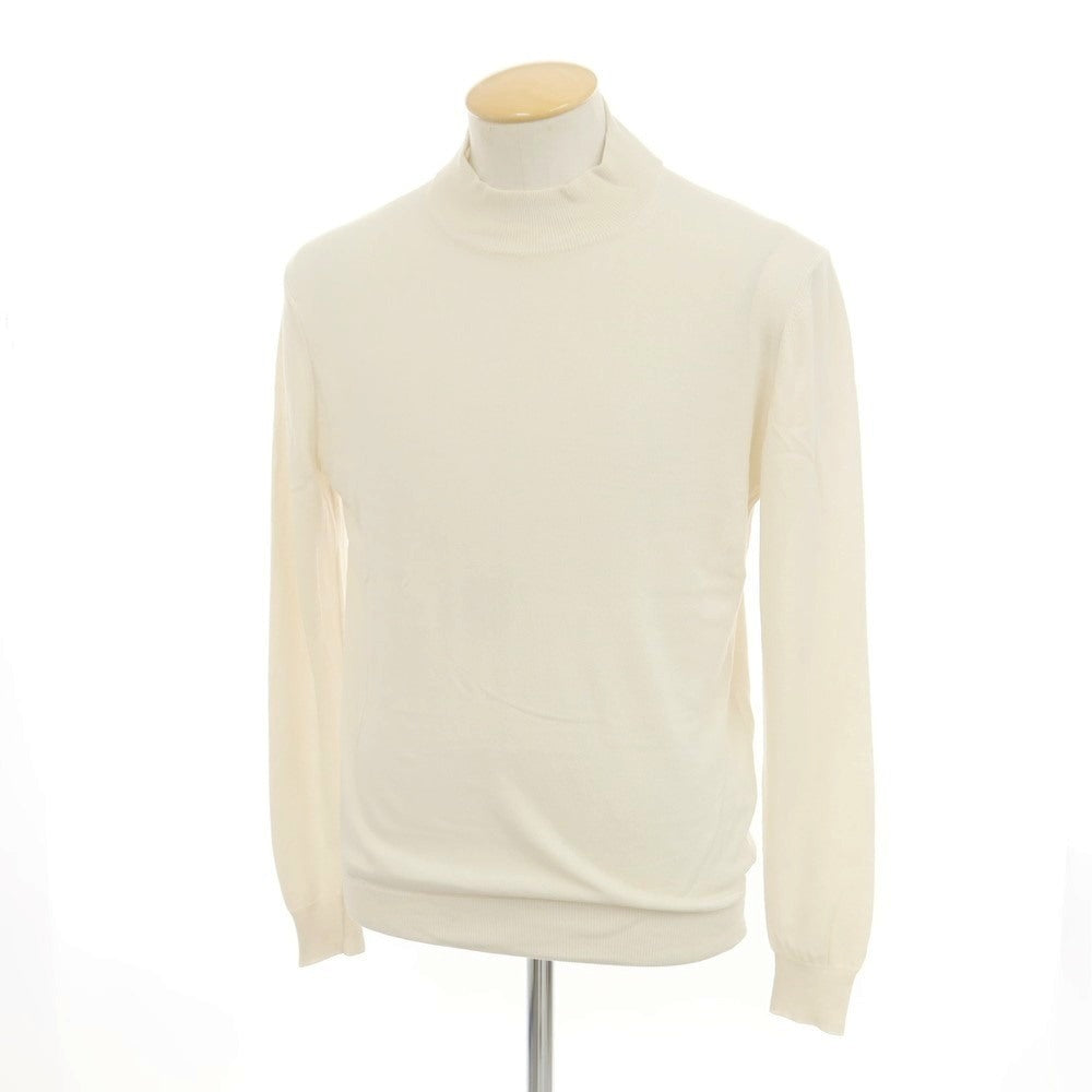 [Used] Alessandro Luppi high gauge cotton mock neck pullover knit light beige [44] [Condition rank B] [Men&