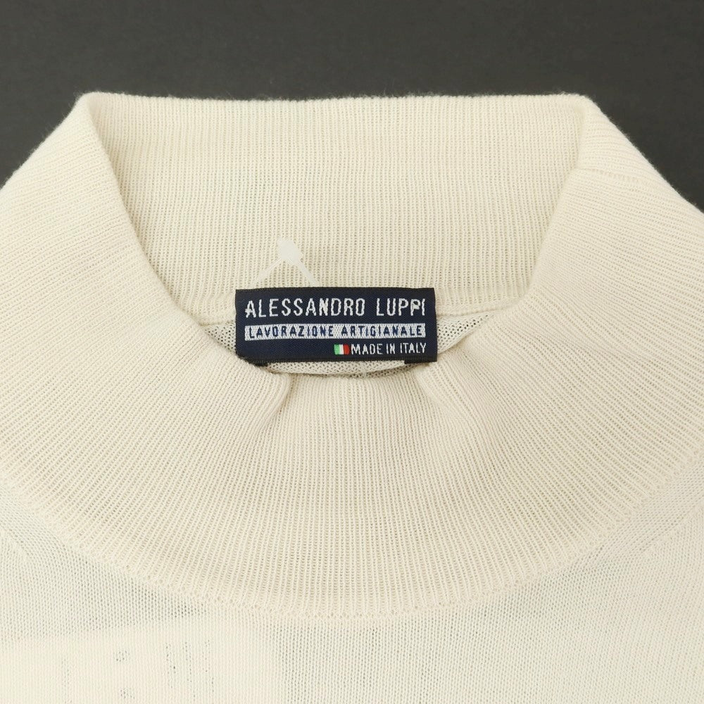 [Used] Alessandro Luppi high gauge cotton mock neck pullover knit light beige [44] [Condition rank B] [Men&