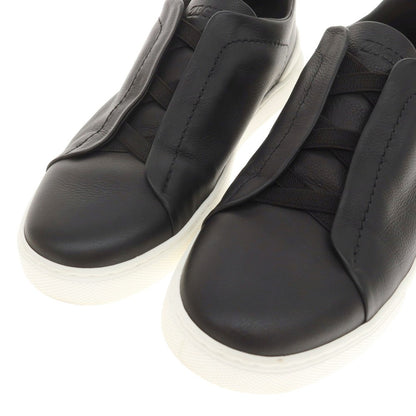 【中古】エルメネジルドゼニア Ermenegildo Zegna Triple Stitch ディアスキン スニーカー ブラック【 7 】【 状態ランクA 】【 メンズ 】
