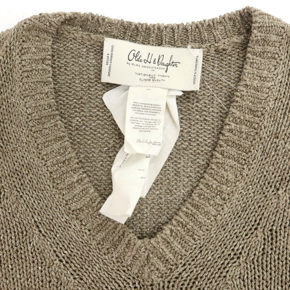 [Used] Olde H&amp;amp;Daughter Mid-gauge Silk V-neck Pullover Knit Thobe [Size 8 (M)] [Condition Rank B] [Men&