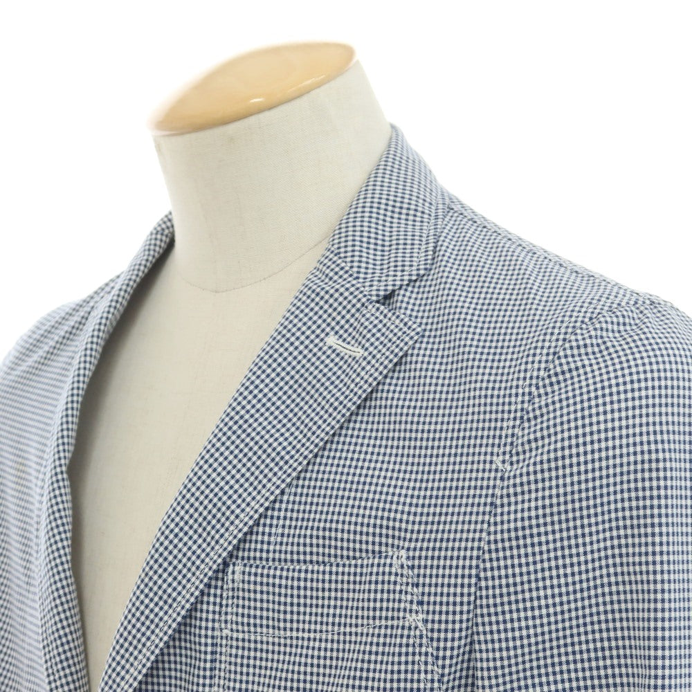 【中古】ラルディーニ LARDINI コットンポリエステル チェック ジャケット ネイビーxホワイト【 42 】【 状態ランクB 】【 メンズ 】