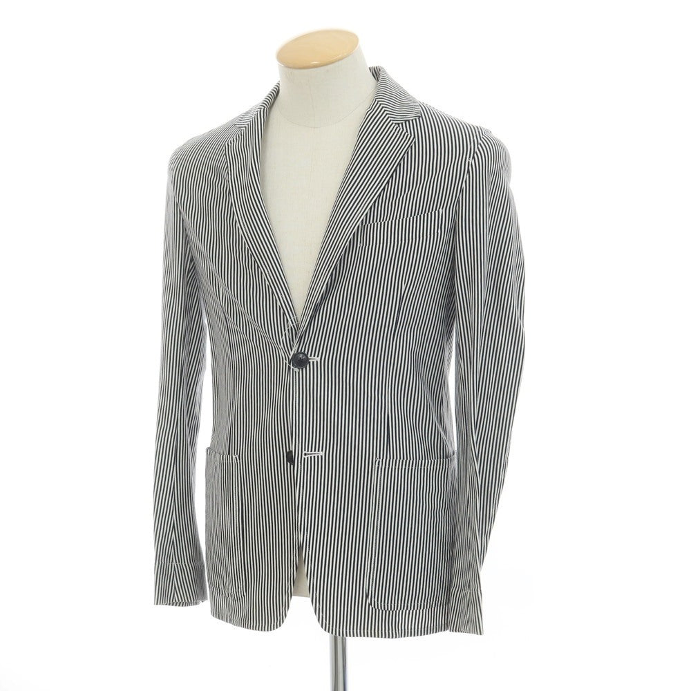 [Used] TOMORROWLAND Cotton Jersey Stripe Jacket Black x White [42] [Condition Rank B] [Men&