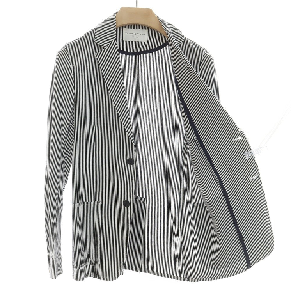[Used] TOMORROWLAND Cotton Jersey Stripe Jacket Black x White [42] [Condition Rank B] [Men&