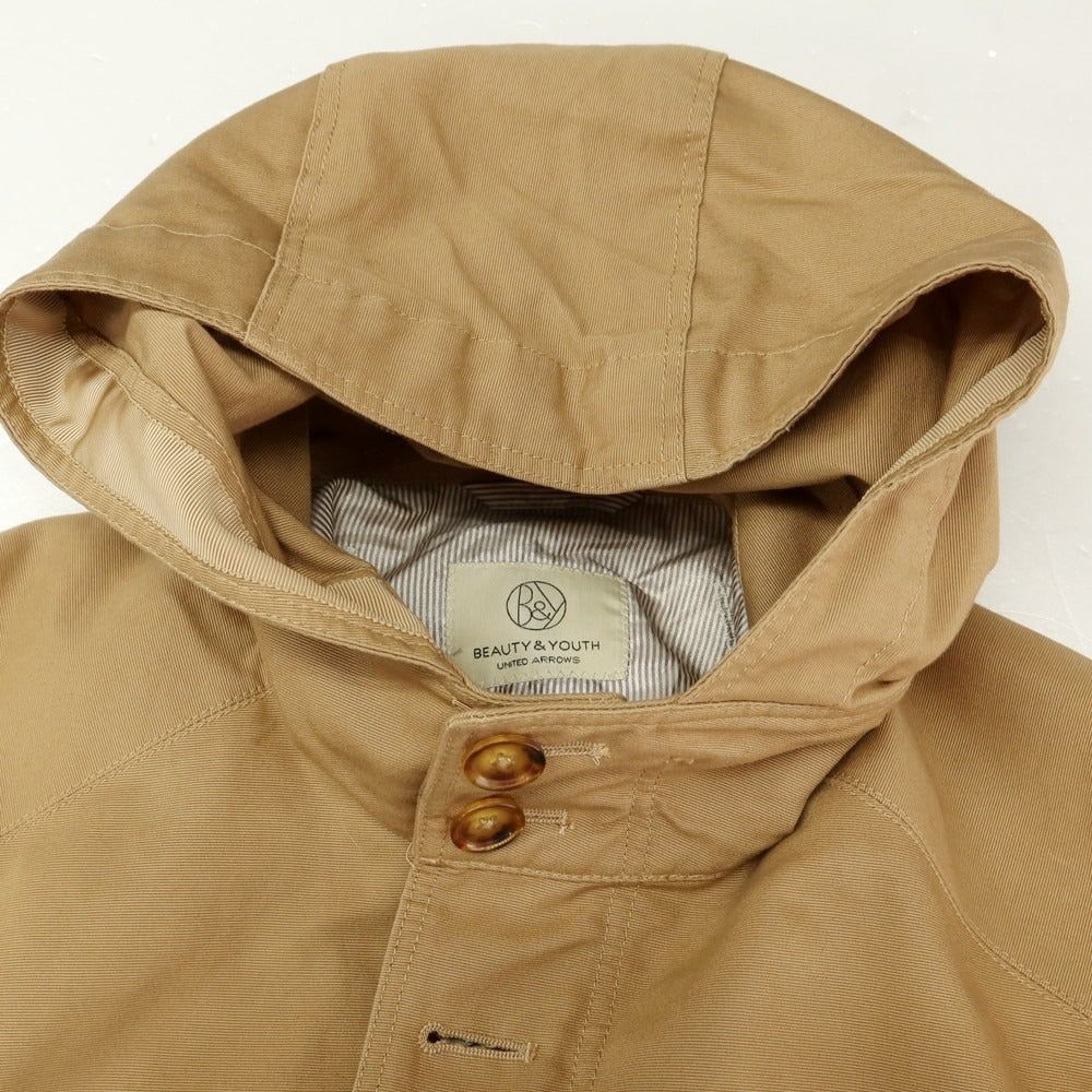 【中古】ビューティアンドユースユナイテッドアローズ BEAUTY&amp;YOUTH UNITED ARROWS コットン ライナー付き フーデッドブルゾン ベージュ【 サイズS 】【 状態ランクB 】【 メンズ 】 [BPD]