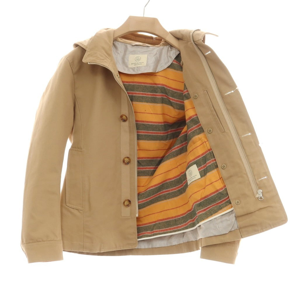 【中古】ビューティアンドユースユナイテッドアローズ BEAUTY&amp;YOUTH UNITED ARROWS コットン ライナー付き フーデッドブルゾン ベージュ【 サイズS 】【 状態ランクB 】【 メンズ 】 [BPD]
