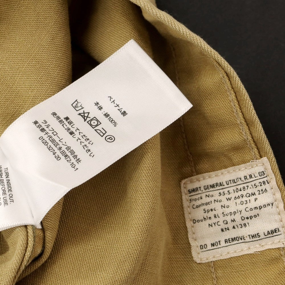 [Used] RRL DOUBLE RL Cotton Work Shirt Khaki Beige [XS] [Condition Rank B] [Men&
