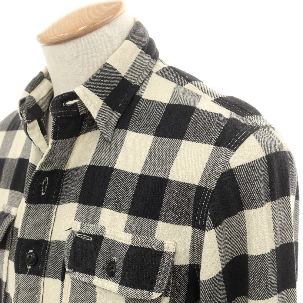 [Used] Double RL RRL DOUBLE RL Cotton linen buffalo check casual shirt Light beige x black [XS] [Condition rank B] [Men&