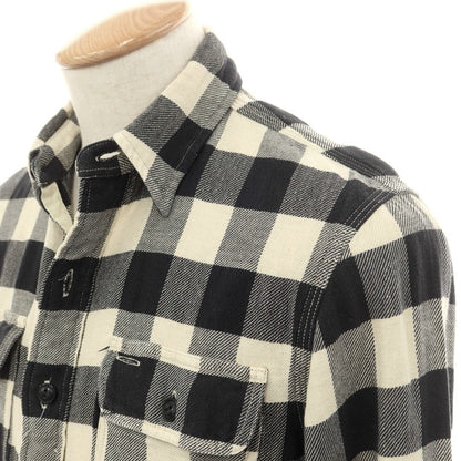 [Used] Double RL RRL DOUBLE RL Cotton linen buffalo check casual shirt Light beige x black [XS] [Condition rank B] [Men&