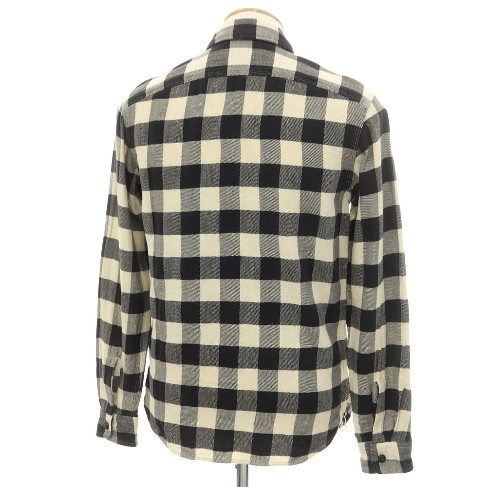 [Used] Double RL RRL DOUBLE RL Cotton linen buffalo check casual shirt Light beige x black [XS] [Condition rank B] [Men&