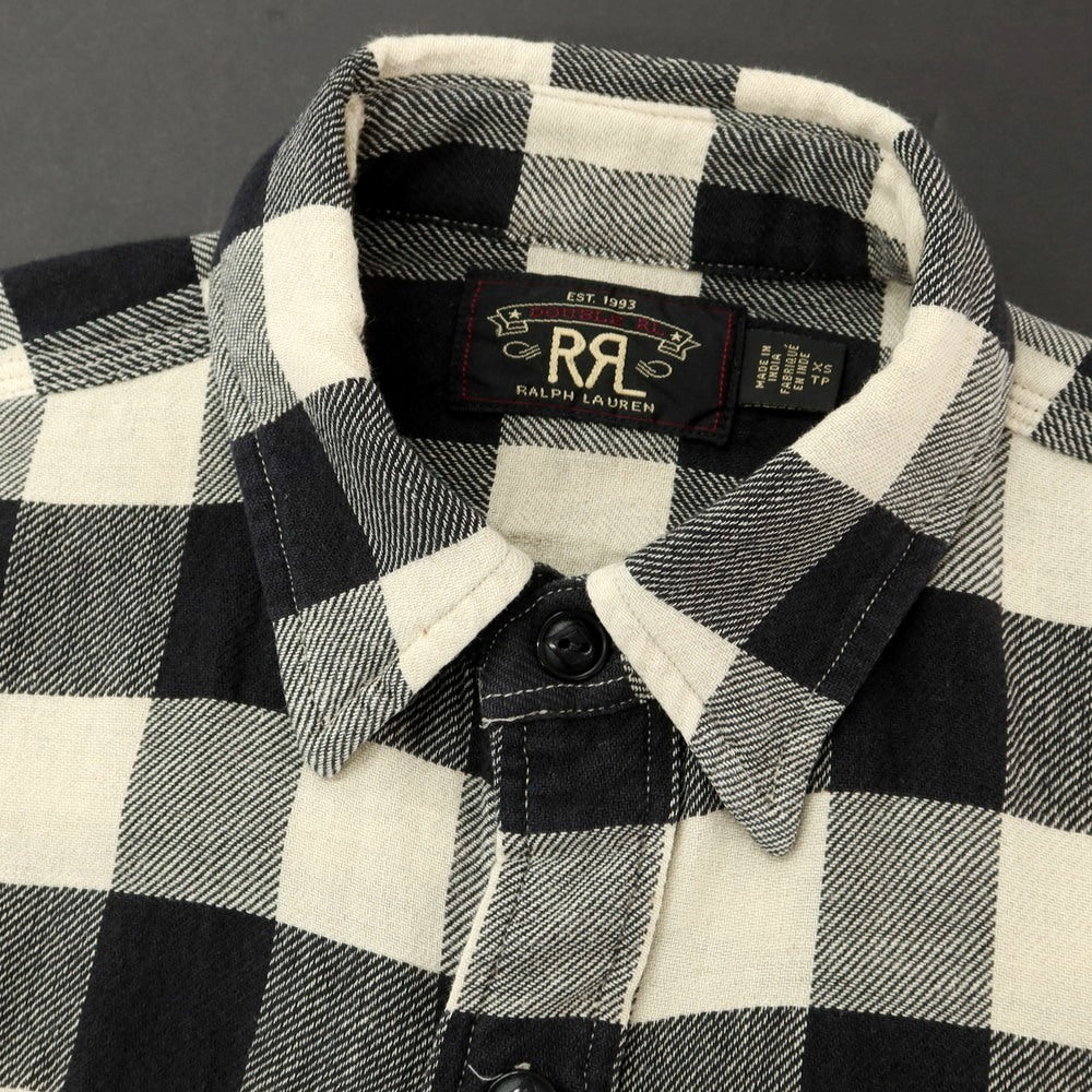 [Used] Double RL RRL DOUBLE RL Cotton linen buffalo check casual shirt Light beige x black [XS] [Condition rank B] [Men&