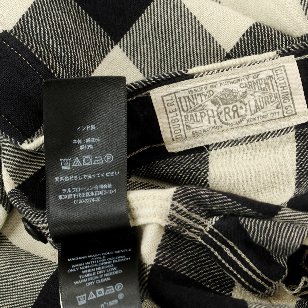 [Used] Double RL RRL DOUBLE RL Cotton linen buffalo check casual shirt Light beige x black [XS] [Condition rank B] [Men&