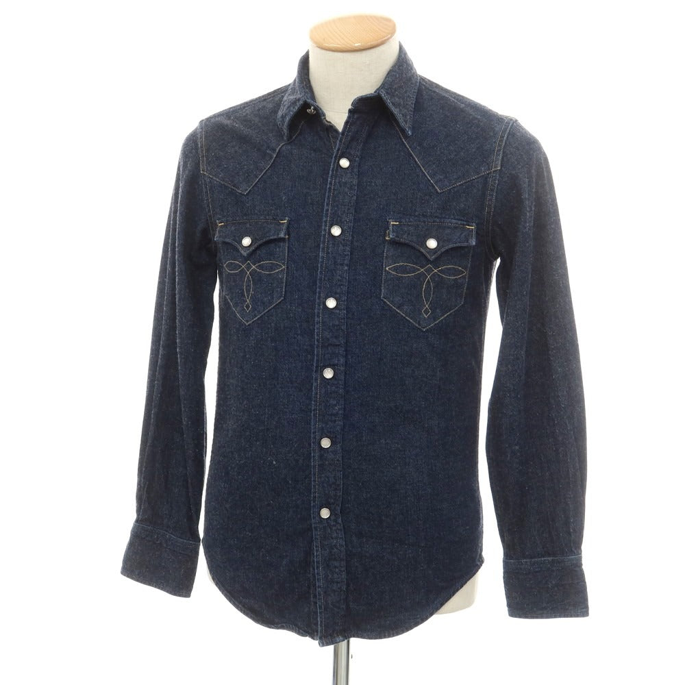[Used] RRL DOUBLE RL Cotton Denim Western Shirt Navy [XS] [Condition Rank B] [Men&
