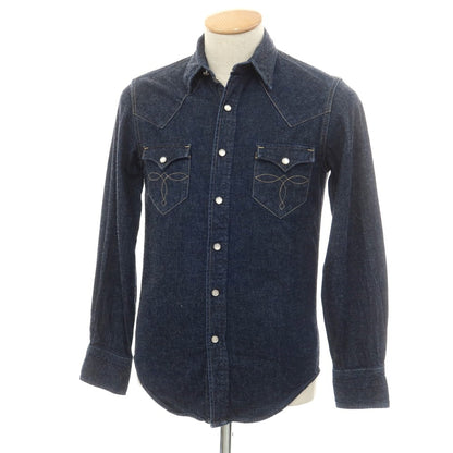 [Used] RRL DOUBLE RL Cotton Denim Western Shirt Navy [XS] [Condition Rank B] [Men&