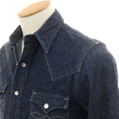 [Used] RRL DOUBLE RL Cotton Denim Western Shirt Navy [XS] [Condition Rank B] [Men&