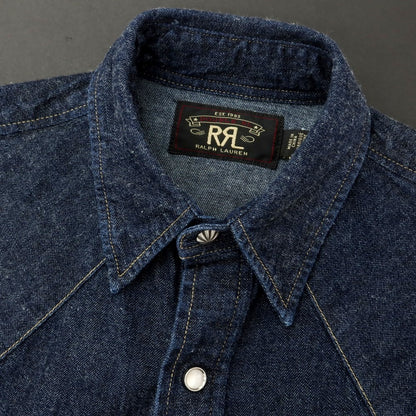 [Used] RRL DOUBLE RL Cotton Denim Western Shirt Navy [XS] [Condition Rank B] [Men&