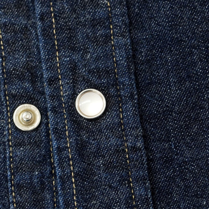 [Used] RRL DOUBLE RL Cotton Denim Western Shirt Navy [XS] [Condition Rank B] [Men&