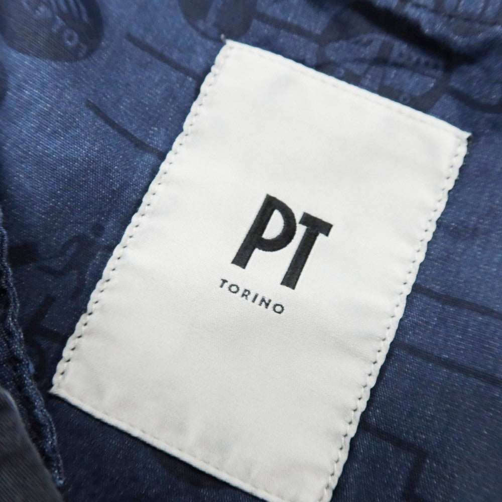 [Used] PT TORINO Stretch Cotton Nylon Polyester Casual Slacks Pants Navy [42] [Condition Rank C] [Men&