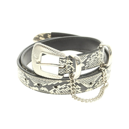 [Used] Jieda Python pattern belt, black x white [Condition rank C] [Men&