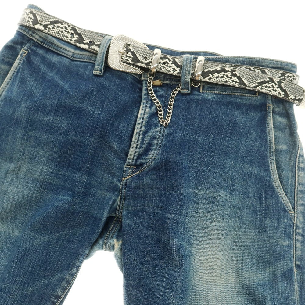 [Used] Jieda Python pattern belt, black x white [Condition rank C] [Men&