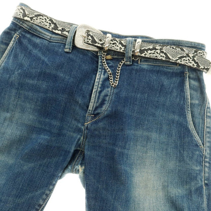 [Used] Jieda Python pattern belt, black x white [Condition rank C] [Men&