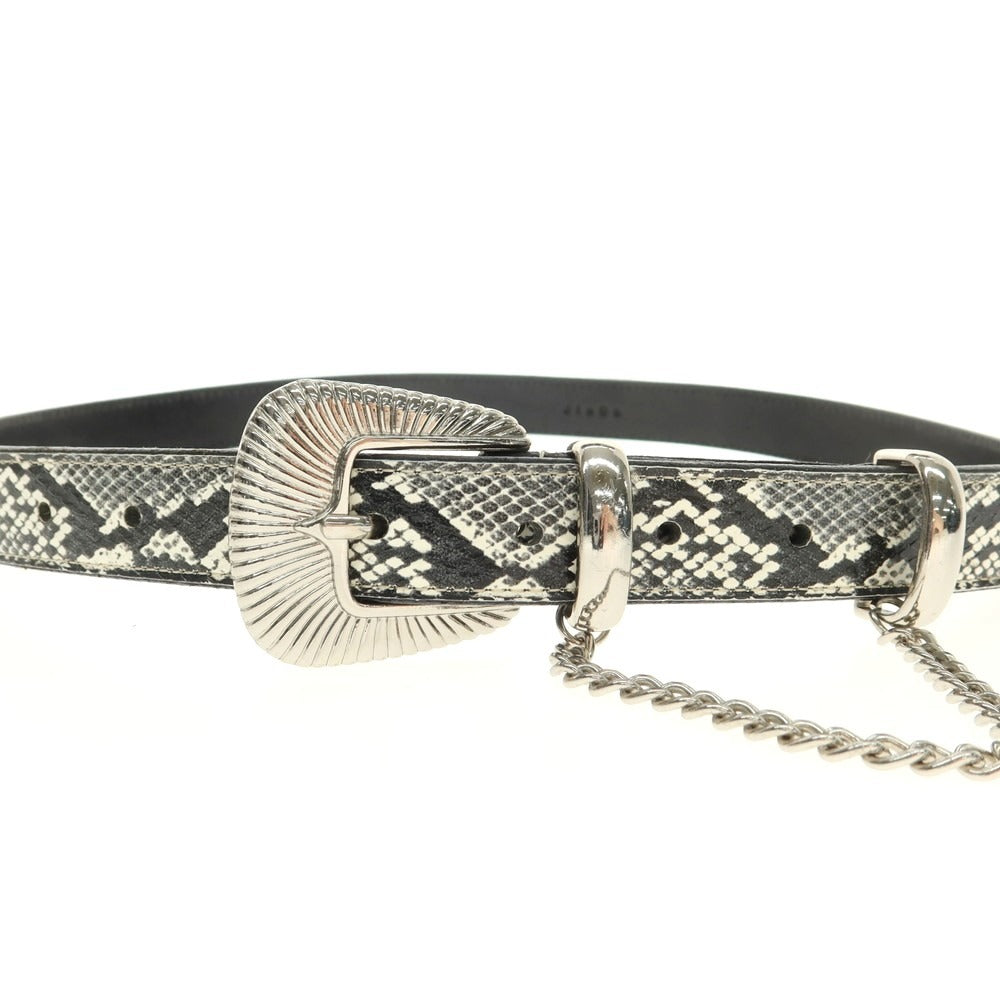 [Used] Jieda Python pattern belt, black x white [Condition rank C] [Men&