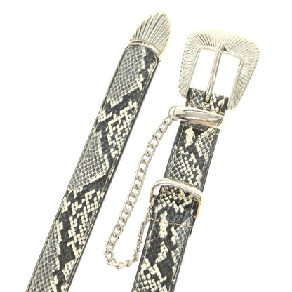 [Used] Jieda Python pattern belt, black x white [Condition rank C] [Men&