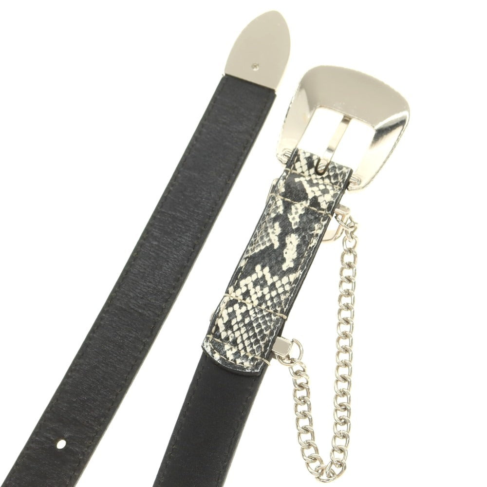 [Used] Jieda Python pattern belt, black x white [Condition rank C] [Men&
