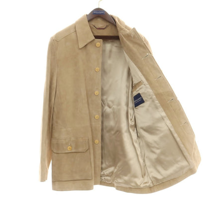【中古】ギーブス＆ホークス GIEVES&amp;HAWKES ゴートスエード レザーブルゾン ベージュ【 42 】【 状態ランクC 】【 メンズ 】