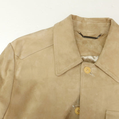 【中古】ギーブス＆ホークス GIEVES&amp;HAWKES ゴートスエード レザーブルゾン ベージュ【 42 】【 状態ランクC 】【 メンズ 】