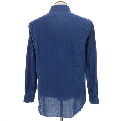 [Used] Vincenzo di Ruggiero Cotton Wide Collar Casual Shirt Navy [43] [Condition Rank B] [Men&