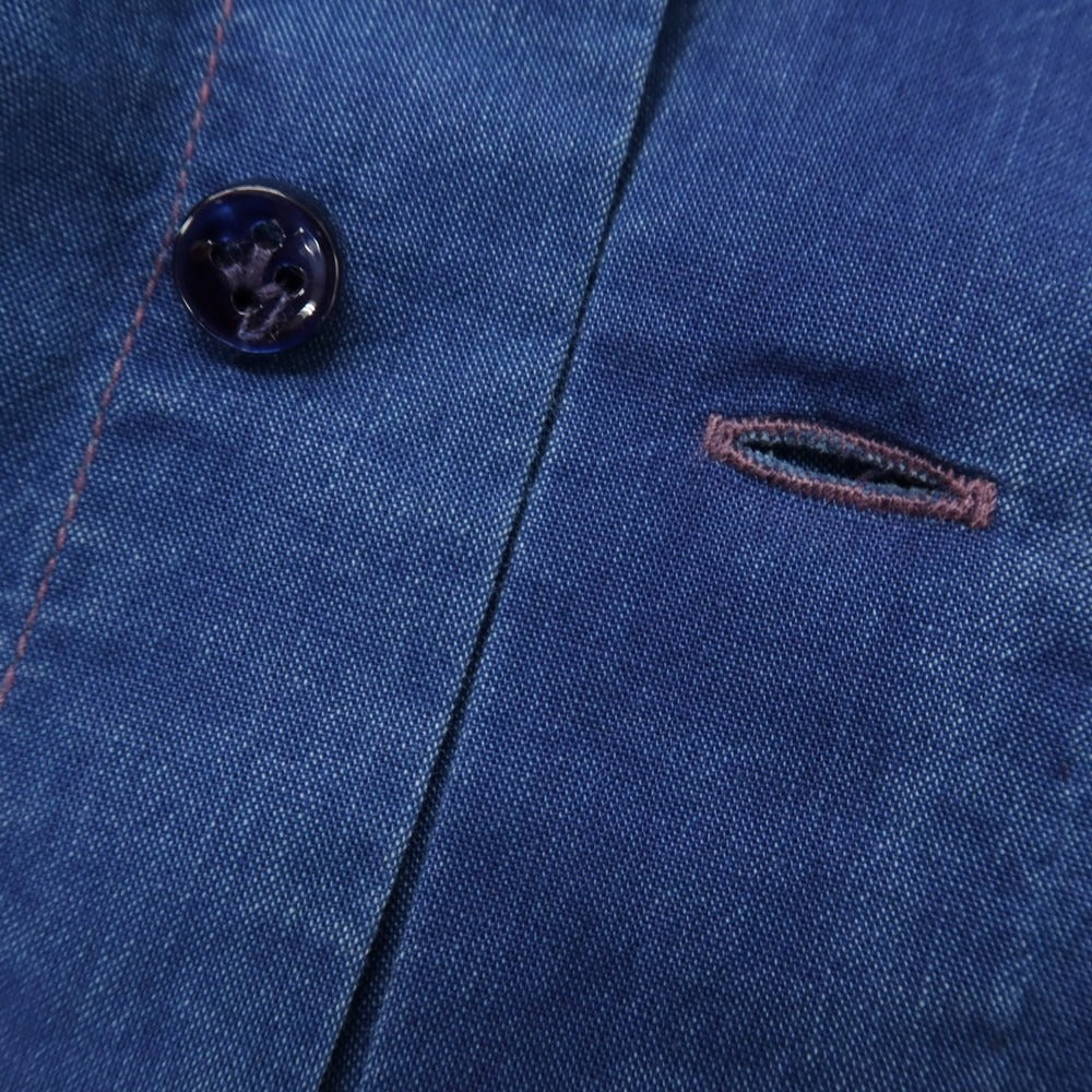 [Used] Vincenzo di Ruggiero Cotton Wide Collar Casual Shirt Navy [43] [Condition Rank B] [Men&