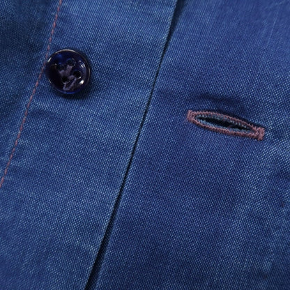 [Used] Vincenzo di Ruggiero Cotton Wide Collar Casual Shirt Navy [43] [Condition Rank B] [Men&