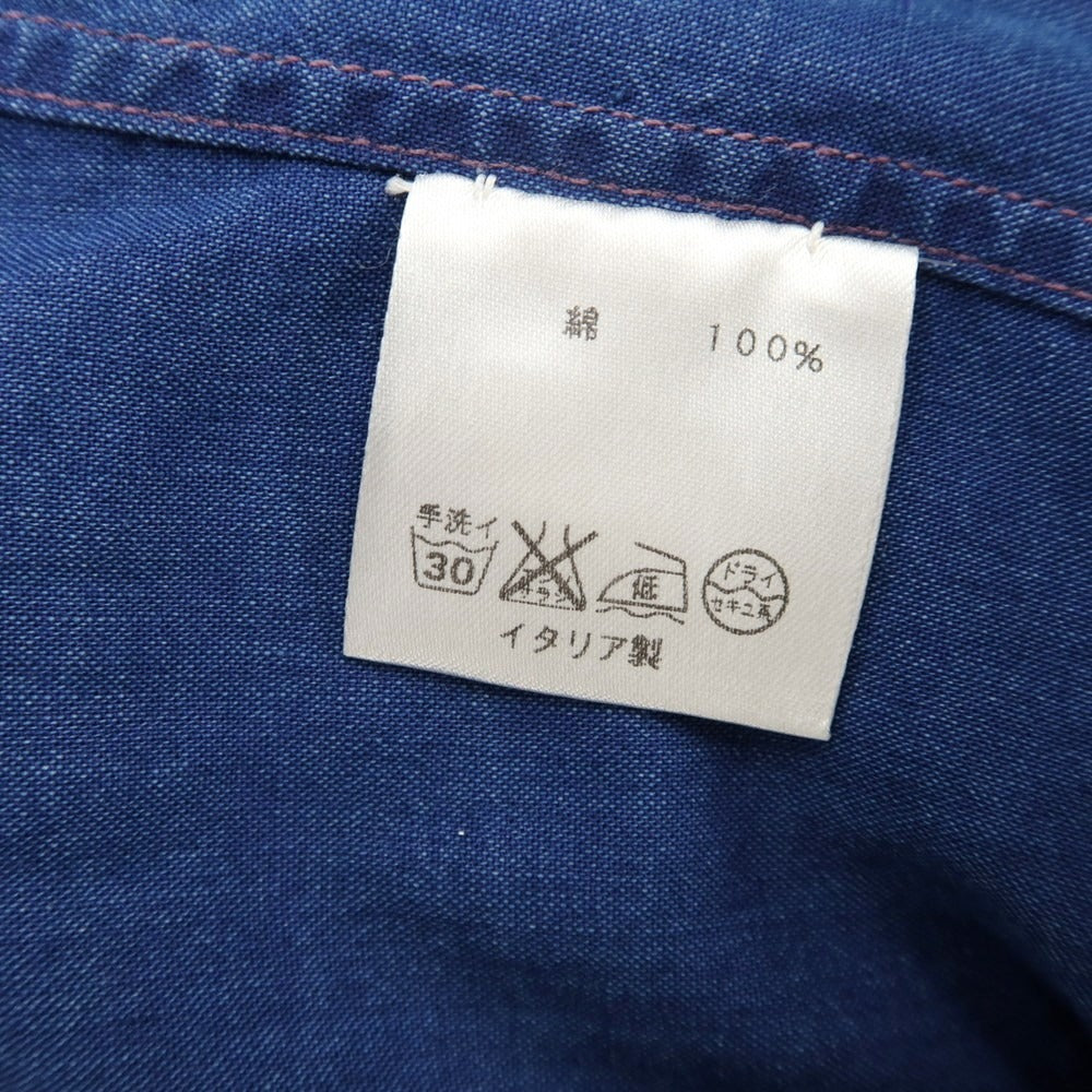 [Used] Vincenzo di Ruggiero Cotton Wide Collar Casual Shirt Navy [43] [Condition Rank B] [Men&