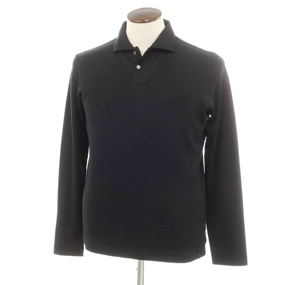 【中古】【未使用】ザノーネ ZANONE ピマコットン 長袖ポロシャツ ブラック【 50 】【 状態ランクS 】【 メンズ 】