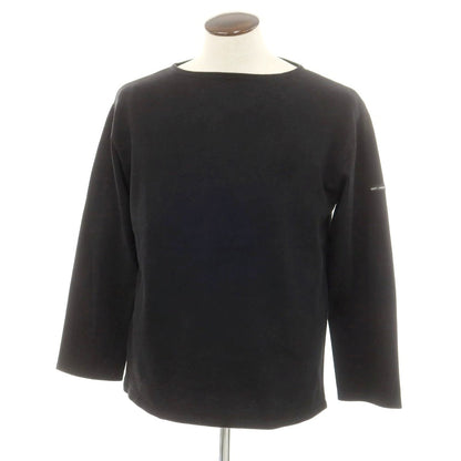 【中古】セントジェームス SAINT JAMES コットン ボートネック バスクシャツ 長袖Ｔシャツ ブラック【 8 】【 状態ランクB 】【 メンズ 】