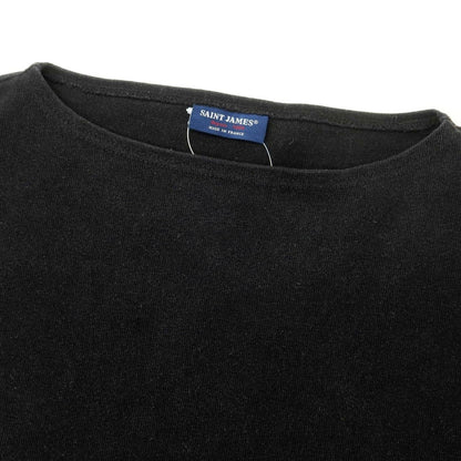 【中古】セントジェームス SAINT JAMES コットン ボートネック バスクシャツ 長袖Ｔシャツ ブラック【 8 】【 状態ランクB 】【 メンズ 】