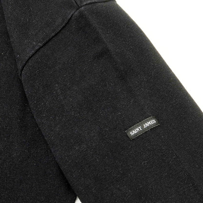 【中古】セントジェームス SAINT JAMES コットン ボートネック バスクシャツ 長袖Ｔシャツ ブラック【 8 】【 状態ランクB 】【 メンズ 】