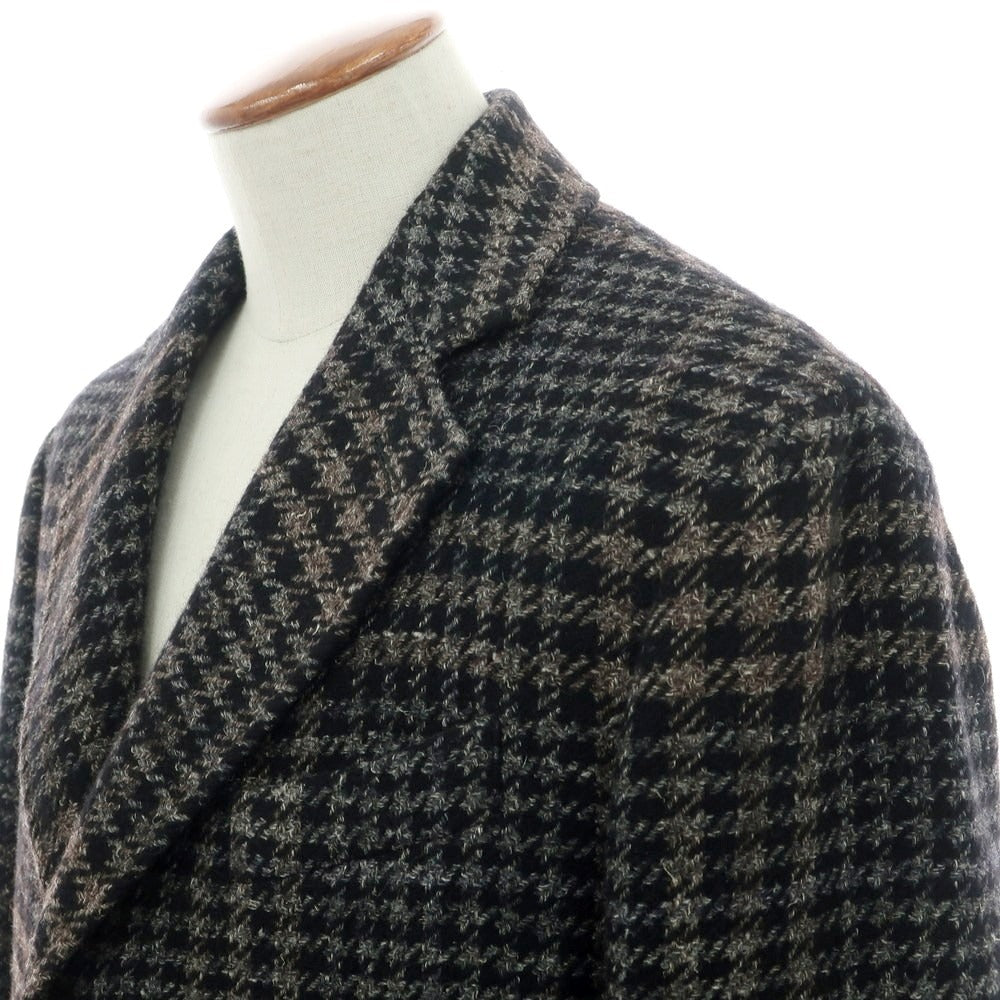 【新品】ドルモア DRUMOHR ツイードウール チェック チェスターフィールドコート ブラックxグレージュ【 48 】【 状態ランクN 】【 メンズ 】