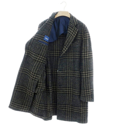 【新品】ドルモア DRUMOHR ツイードウール チェック チェスターフィールドコート ブラックxグレージュ【 48 】【 状態ランクN 】【 メンズ 】