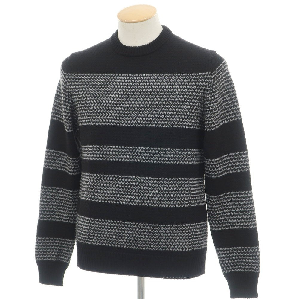 【新品】ドルモア DRUMOHR ウール クルーネック プルオーバーニット ブラックxグレー【 44 】【 状態ランクN 】【 メンズ 】