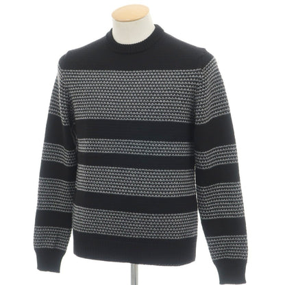 【新品】ドルモア DRUMOHR ウール クルーネック プルオーバーニット ブラックxグレー【 44 】【 状態ランクN 】【 メンズ 】