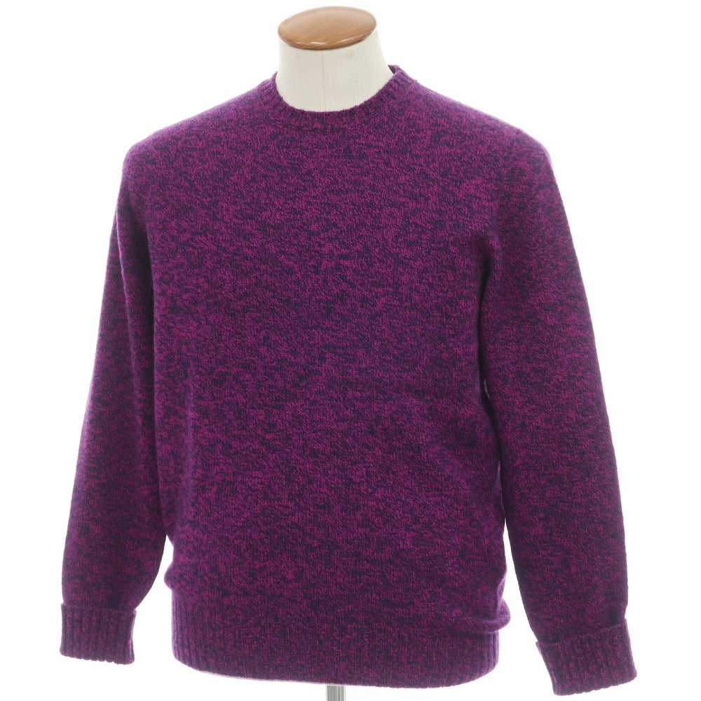 【新品】ドルモア DRUMOHR ラムズウール クルーネック  プルオーバーニット パープルxネイビー【 48 】【 状態ランクN 】【 メンズ 】