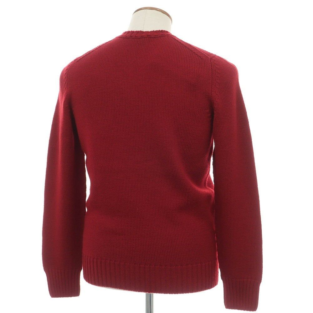 【新品】ドルモア DRUMOHR ミドルゲージ メリノウール クルーネック  プルオーバーニット レッド【 48 】【 状態ランクN 】【 メンズ 】